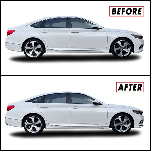 SlickMod Chrome Delete Blackout Vinyl Overlay for 2018-2022 Honda Accord Sedan Window Trim (Gloss Black)