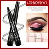 CUBLIVE 2024 New Magic Eyebrow Pencil, 3D Waterproof Microblading Eyebrow Pencil Contouring Pen, 4-point Brow Lifter, Natural Fine Stroke Microblading Eyebrow Pencil(Black&Light Brown)