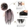 Claw Clip Messy Hair Piece Tousled Updo Messy Hair Bun Hair Scrunchies Synthetic Wavy Curly Chignon Hair Extension Ponytail Hairpieces for Women (Balck mixed Pink)