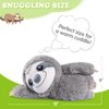 SuzziPad Microwavable Stuffed Animal, Heated Stuffed Animals Sloth Plush for Anxiety, Bedtime, Cuddle & Companion, Soreness & Pain Relief, Warmer Sloth Stuffed Animal, Sloth Gifts for Women, Gray