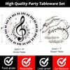 50Pcs Musical Notes Party Supplies Music Paper Plates Tableware Set 9" Music Notes Dinner Plates 7"Music Dessert Plates for Music Themed Karaoke Jazz Party Music Birthday Party Decorations Serve 25