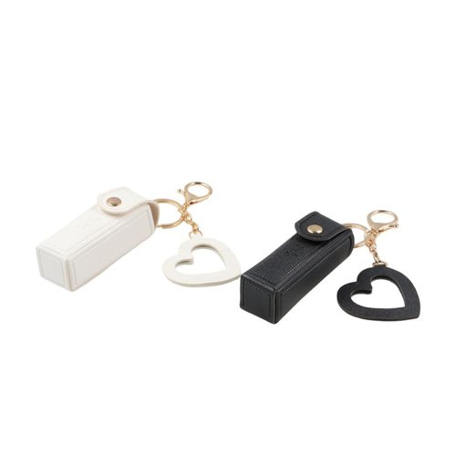 zaoalife 2Pcs Women Black and White Lip Gloss Bag Zero Wallet Keychain, Portable Soft Leather Lipstick Bag Mini Storage Bag