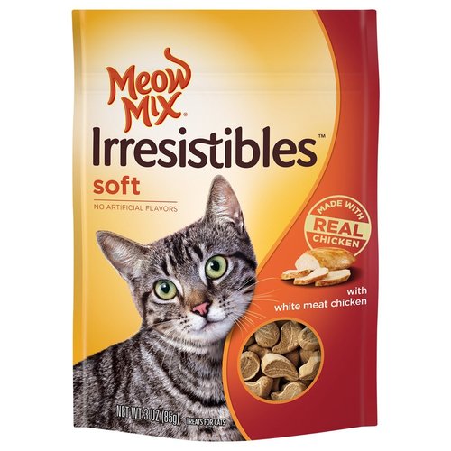 Meow Mix Irresistibles Soft Cat Treats With Real White Meat Chicken (Pack Of 10), 3 Oz.