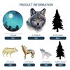 13 PCS Wolf Cake Topper Full Moon Cake Decor with Animal Figurine for Baby Shower Wolf Themed Wedding Birthday Party Supplies (Gray)