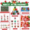 70 PCs Christmas Party Favors Kids Party Favor Bags Stamps Slap Bracelets Keychains Rings Bracelets Tattoos Xmas Classroom Gifts Prizes Stocking Stuffers Christmas Favors for Kids