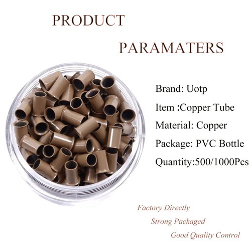 3.0mm Flare Copper Tubes Micro Link Ring Beads Without Silicone Hair Extensions Tools for Stick I tip Hair Extensions (500Pcs, 8 Dark Blonde)