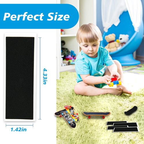 Haisalin Fingerboard Grip Tape, 60Pcs 38mmX110mm Foam Adhesive Tapes for Fingerboards, Black