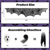 MEHOFOND Halloween Decorations Indoor Set 63Pcs , Spider Web Fireplace Mantel Scarf, Halloween BOO Balloon, Halloween Bats Stickers, Happy Halloween Banner Party Supplies for Home Decor