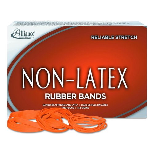 Alliance (37196) Latex-Free Orange Rubber Bands, Size 19 Inches, 0.16 x 3.5 Inches, APPROX. PCS. 1440 per Box