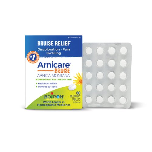 Boiron Arnicare Bruise for Relief of Pain or Swelling from Injuries, and Discoloration of Bruises - 60 Tablets