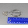 Silver oval barrette outline shape metal chain link hair clip barrette shiny clip oblong lightweight small barrette…