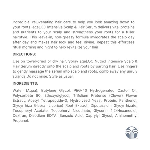 Nu Skin ageLOC Nutriol Scalp & Hair Serum - Nourishing Formula for Fuller, Thicker, and Healthier Hair | Antioxidant, Non-Greasy Serum| Scalp Care, Daily Hair Serum (75ml)