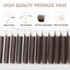 NATUHANA W Shaped Clover Eyelash Extension 3D Premade Fans 0.07mm L Curl 8-14 Mixed Tray Volume Lash Cluster W Lashes Supplies Lash Extensions (3D brown;0.07 L, 8-14 MIX)