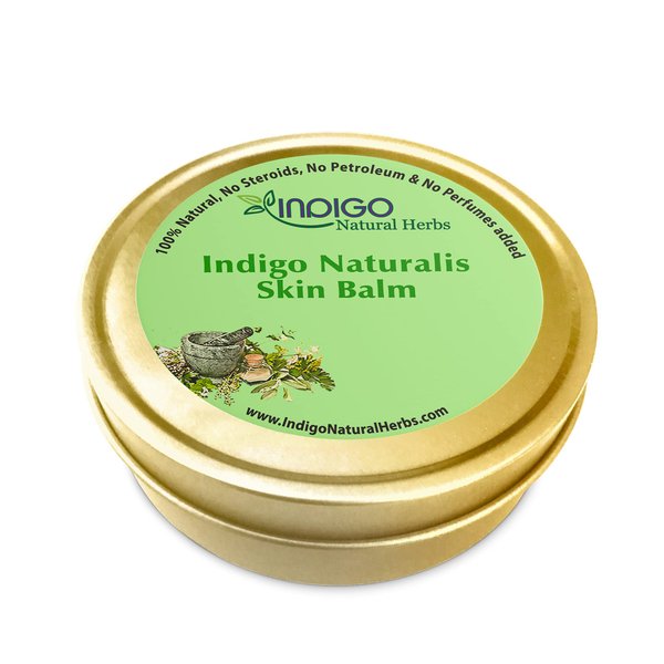 Indigo Natural Herbs Indigo Naturalis Skin Balm - May Help Relieve Psoriasis, Eczema, Itching, Dry, Cracked Skin - Moisturizing & Skin-Soothing Formula with Vit E, Argan, Almond, Hemp Seed Oil, Aloe Vera, Shea Butter, 4 oz