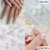 Nail Rhinestones and Pearls Nail Charms, HAOZHER 11000 PCS Crystals Nail Gems and Rhinestones for Nails, 4 Box Nail Jewels for Nail Art Rhinestones Kit, 3D Pearl Nail Charms Wax Pencil for Rhinestones