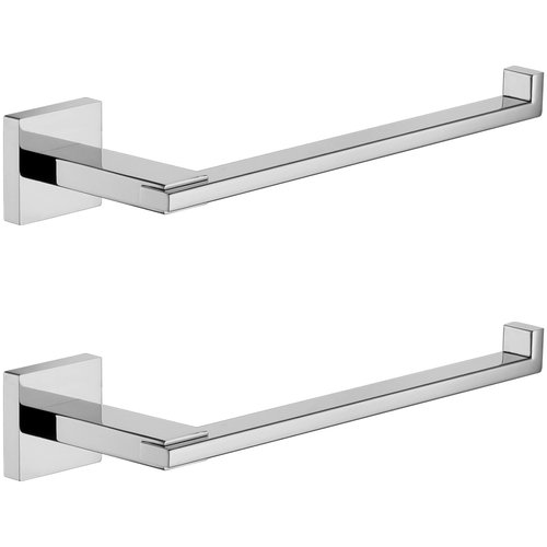 KOKOSIRI Hand Towel Bar Chrome Bathroom Hardware Towel Ring Holder Wall Mounted for Kitchen Toilet Cabinet, 2 Pack Polished Stainless Steel B3006CH-P2
