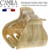 Camila Paris CP3263 French Hair Clip for Women for Long Curly Wavy Hair, Beige, Girls Hair Claw Clips Jaw Fashion Styling Hair Accessories for Women, Strong Hold No Slip Grip, Made in France