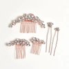 VMila Wedding Pearl Hair Comb Wedding Hair Comb Bridal Hair Accessories Pearl Flower Hair Accessories For Women Girls Wedding Hair Accessories (Rose Gold)