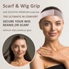 AHQiZFX 3 Pieces Wig Grip for Female, Adjustable Wig Grip Headband Wig Grip Bands for Keeping Wigs in Place Wig Grip Cap, Wig Accessory for Women Wigs Gripper No Slip Velvet Wig Head Grip Band Beige