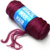 BLUPLE Brazilian Wool Hair 1 Roll Wine Red 99J Acrylic Yarn for African Hair Braiding Sengalese Twisting Jumbo Braids/Crochet Faux Locs/Wraps/Dreadlocks (1Roll, Wine Red)