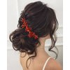 Kercisbeauty Bridal Red Rhinestones Hair Comb Women Ladies Banquet Special Events Updo Hair Styling Crystal Jewelry (Red)