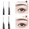 TEAKEA Waterproof and Sweatproof Eyebrow Pencil - Micropigmentation 2 pcs (Dark Brown + Dark Curry), Pencil Natural Long Lasting, Double Sided, Fine Tip, Shape, Define, Fill-in Eyebrow Cosmetics