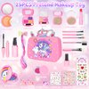 GINMIC Pretend Makeup for Toddlers, Pretend Play Makeup for Little Girls,Toddler Toys Makeup kit with Unicorn Cosmetic Bag for Little Girls Age 3 4 5 6 7+ Birthday Christmas Princess Gifts