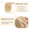 SEGO Human Hair Toppers for Women With Thinning Hair 7 * 13CM Silk Base 100% Real Human Hair Clip in Top Wiglet Hair Pieces -10 Inch No Bangs Ash Blonde&Bleach Blonde