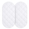 Yoofoss Waterproof Bassinet Mattress Pad Cover 2 Pack Fit for Hourglass/Oval Bassinet Mattress, Baby Bassinet Mattress Protector for Boys and Girls 32X16in White