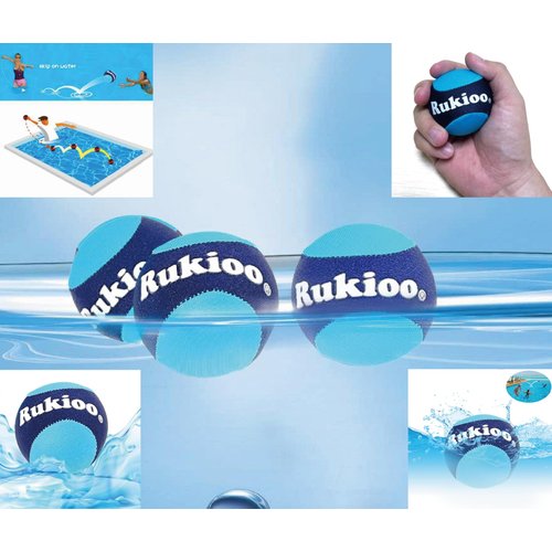 RUKIOO #1 Quality Water Skipping Balls (2 Pack) for Beach Toys, Pool Toys, Water Toys. Bring The Best Joy and Fun to Beach Games, Pool Games and Water Games Ages.