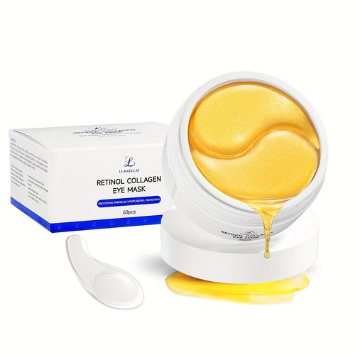 Retinol Collagen Eye Masks Eye Treatment Mask Under Eye Treatment Masks Help Reduce Wrinkles Puffiness and Dark Circles Skincare for Both Men and Women(30 pairs, Gold)
