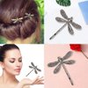 2Pcs Silver Dragonfly Hair Clip Wedding Retro Antique Barrette Bridal Headdress Color Head Wear Styling Hair Accessories for Girls Women Ladies Bobby Pins Hairpins French, Hair Styling Pins