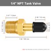 GODESON 1/4" NPT Tank Valve, Anti-Corrosion Brass Schrader Valve with 1/4" Male NPT,Using with Air Compressor Tanks(Pack of 4)