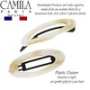 Camila Paris CP1994/2 French Hair Barrette Clip for Women, Handmade, Side Slide-in Metal-Free Closure Strong Hold Grip Hair Clips for Girls, No Slip Durable Styling Hair Accessories, Made in France