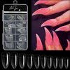 100 Pcs Medium Stiletto Press on Nails Kit,Soft Gel Pre-Shaped Acrylic Nail Tips Eagle Claw Designs Glue on Nail Glossy Extension Tips Manicure Home DIY 10 Sizes Gelly Tips