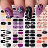 8Sheets Halloween Gel Nail Stickers Cute Pumpkins Ghost Nail Polish Stickers Pumpkins Spider Nail Strips Decals Self Adhesive Horror Eye Full Wrap for Women Girls DIY Halloween Nail Stickers Manicure
