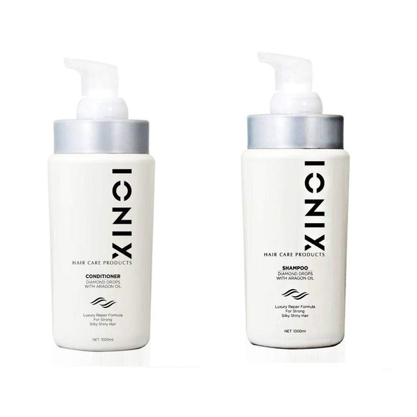 ISO Beauty Ionix Black Diamond Organic Shampoo & Conditioner With Argan Oil (1000ml each) Special Repair Formula