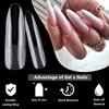 LuckForever 240pc XL Almond Gel X Nail Tips Clear Fake Nails Extra Long Almond Nail Tips Full Cover Artificial Fingernails XL Soft Gel False Nail Tips for Acrylic Nail Extension Press on Nail Making
