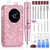SAVILAND Professional Nail Drill 40000 RPM: Portable Diamond Nail Drill Kit Rechargeable 4000 mAh Electric Nail File for Thick Acrylic Nails with Ceramic Nail Drill Bits Sanding Bands Nail Tech Salon