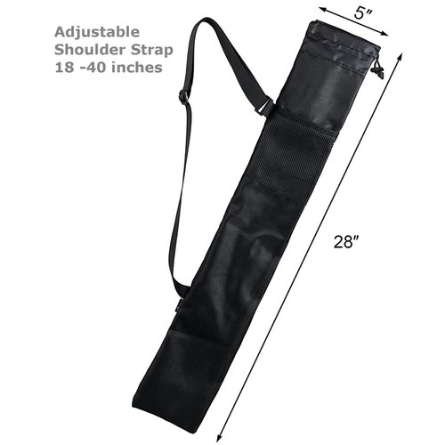 Cosmos Trekking Poles Carry Bag Portable Hiking Poles Carrying Shoulder Bag Tent Poles Replacement Storage Pouch for Trekking Hiking Poles & Walking Stick, Ajustable Shoulder Strap, Black