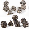 AncientDeer DND Dice Set 7 Pieces D&D Pure Copper Hollow Polyhedral DND Dice W/Gift Box & Dice Bag for DND Game RPG Explorers Savage World and Table Games DND Dungeons and Dragons Role Playing Games