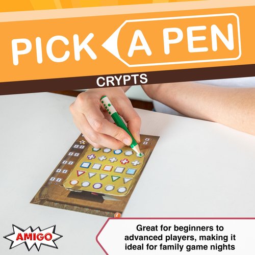 AMIGO Games Pick a Pen Crypts – Highly Innovative Roll & Write Dice Game – Score Points by Completing The Most Rows & Columns – Perfect for Family Game Night - Kids & Adults Ages 8+