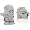 Slivery Color Toddler Mittens Kids Winter Warm Gloves Lined Fleece Gloves Waterproof Snow Baby Mitten for Boys Grey Dinosaur 2-4T