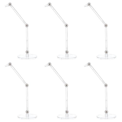 FINGERINSPIRE 6 Pcs Action Figure Stands Clear Doll Model Support Stand with 2 inch Round Base Assembly Action Figure Display Holder without Claw Durable Display Stand Compatible with Figures Models