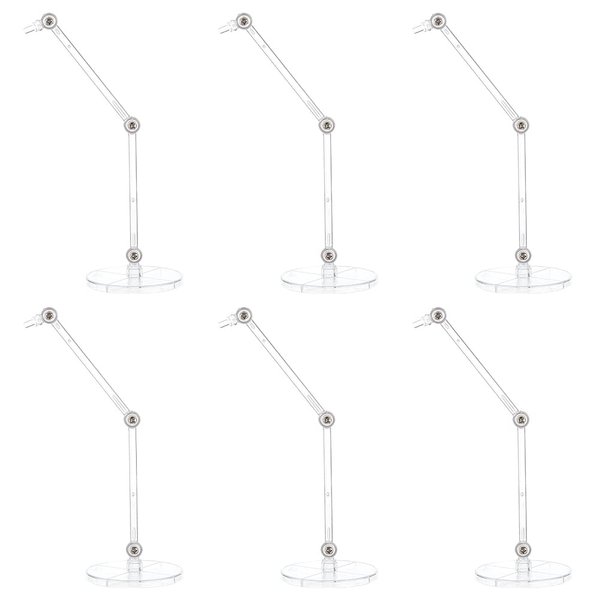 FINGERINSPIRE 6 Pcs Action Figure Stands Clear Doll Model Support Stand with 2 inch Round Base Assembly Action Figure Display Holder without Claw Durable Display Stand Compatible with Figures Models
