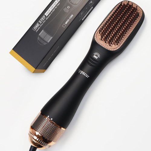 SPPZCUR Hair Dryer Brush, Hot Air Brush, Hair Straightener Brush with Negative Ionic Hot Comb Straightener, Hair Styling Tools for Women, Ceramic Coating of Comb Teeth