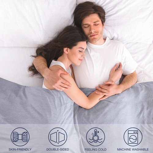 EXQ Home Cooling Weighted Blanket Cover 41x60-Twin Size Premium Soft Duvet Cover for Kids Weighted Blanket with Zipper,Machine Washable Duvet Cover for Hot Sleeper in Summer(Grey,Duvet Cover Only)