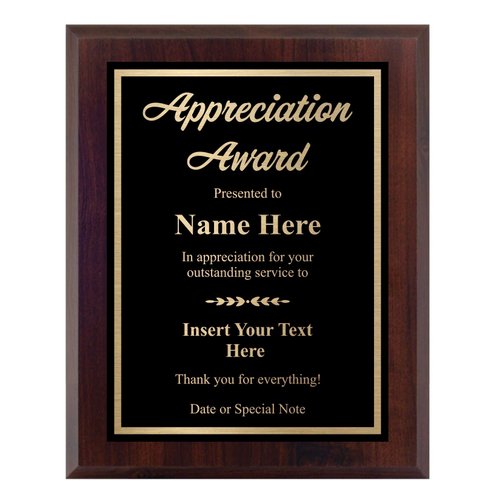 Custom Plaque for Appreciation - Personalized Engraved Award - Choose Your Size, Customize Now! (7x9)