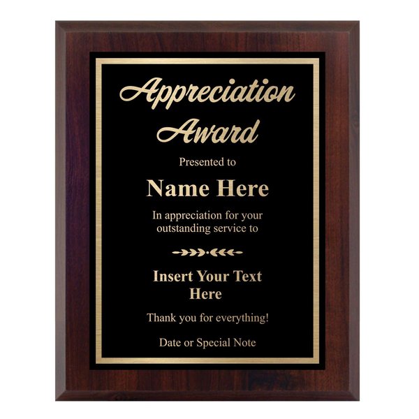 Custom Plaque for Appreciation - Personalized Engraved Award - Choose Your Size, Customize Now! (7x9)