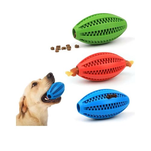 Midas Pet Shop Premium Natural Rubber Small Durable Dog Chew Toy - Dog Ball - Football Oval Rugby - Dog Toy for Aggressive Chewers - Puppy Chew Toy - Indestructible Dog Chew Toy Slow Feeder